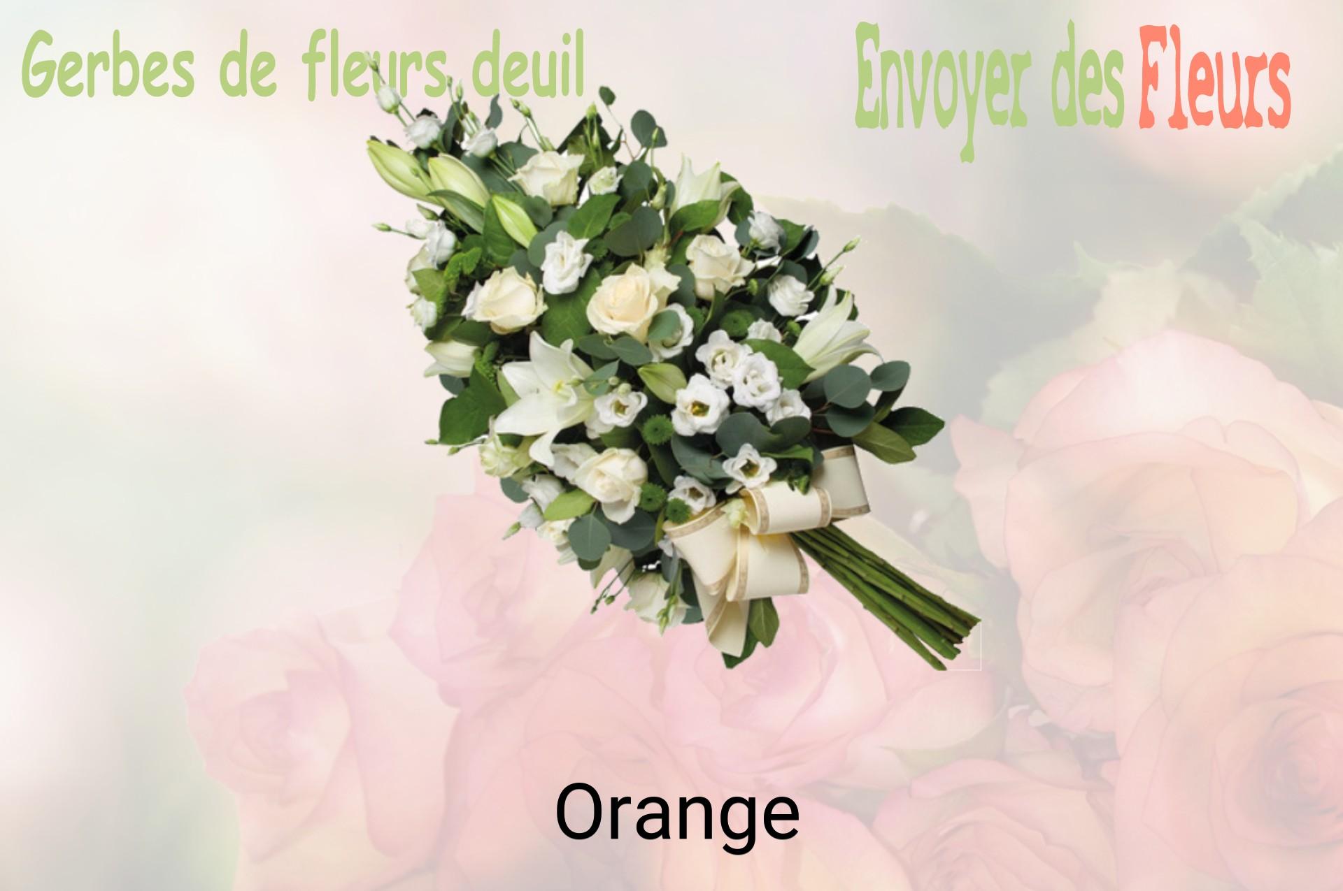 Gerbe de fleurs de deuil livrée à Orange